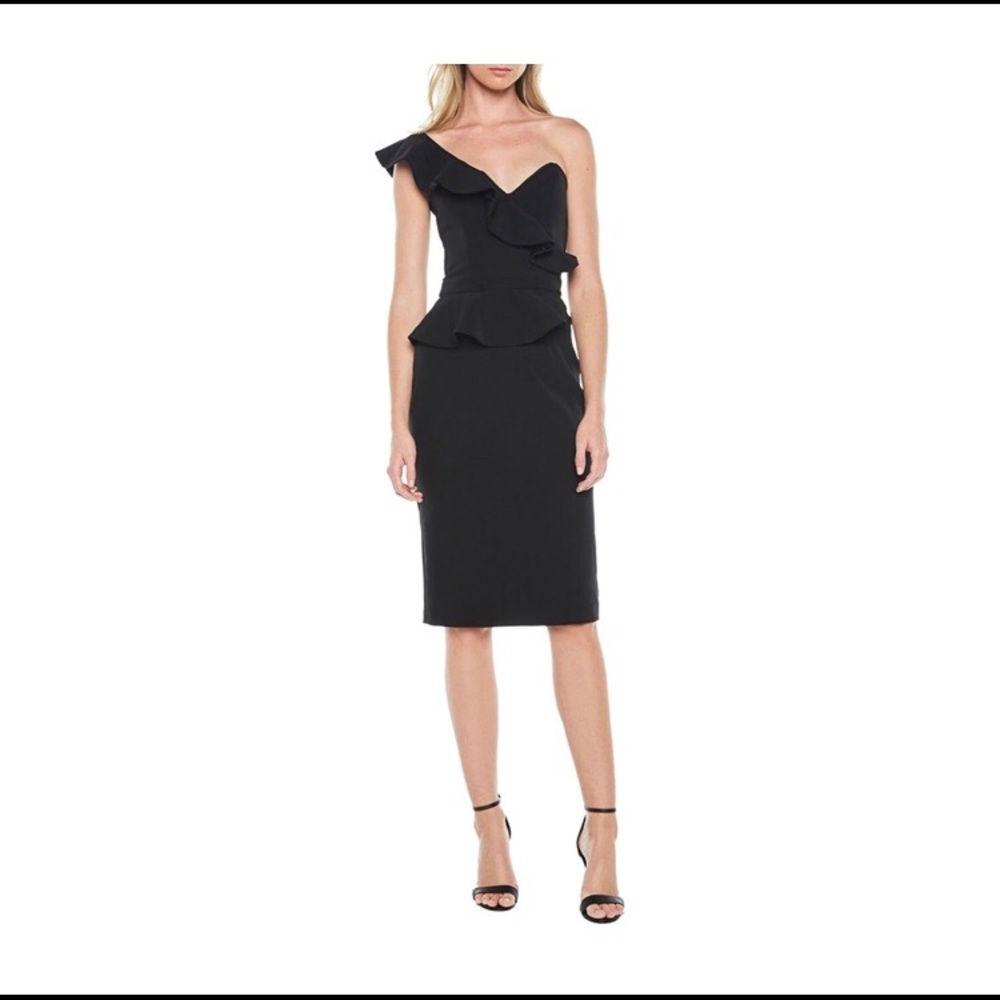 NWT Bardot one shoulder ruffle dress, Black, M